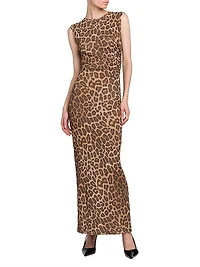 Leopard Mesh Sleevless Dress