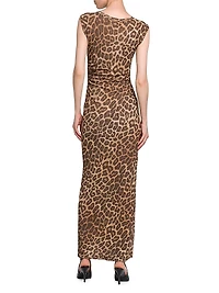 Leopard Mesh Sleevless Dress