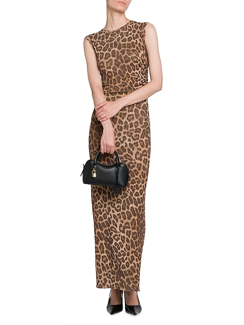 Leopard Mesh Sleevless Dress