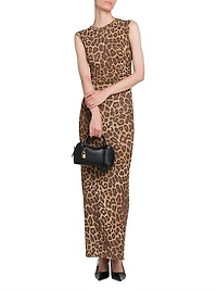 Leopard Mesh Sleevless Dress
