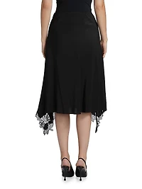 Lace-Trimmed Silk Skirt