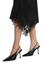 Lace-Trimmed Silk Skirt