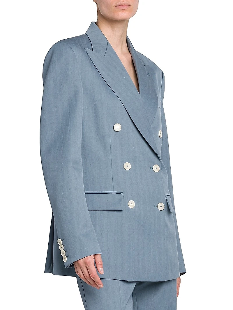 Striped Double-Breasted Jacket