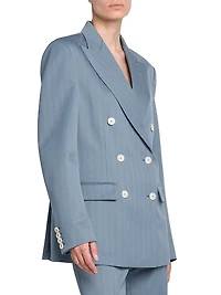 Striped Double-Breasted Jacket