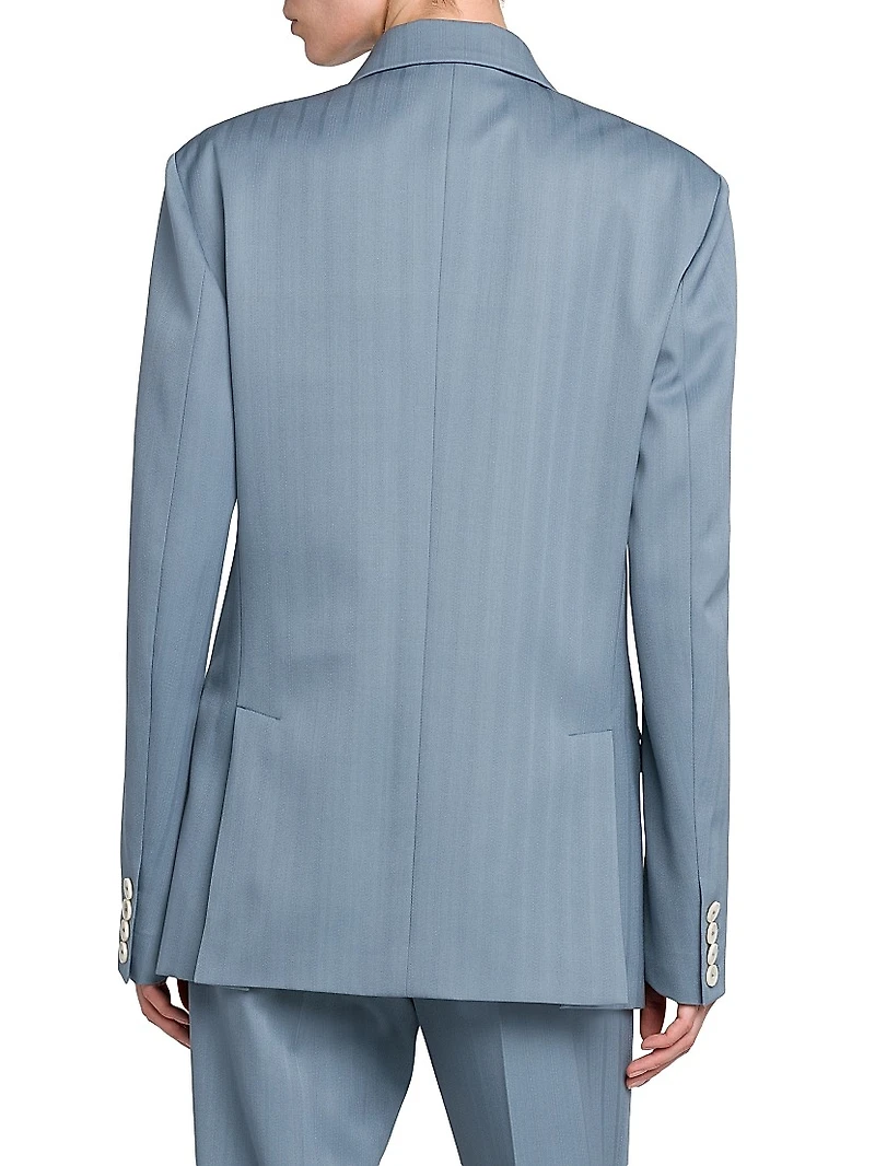 Striped Double-Breasted Jacket