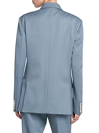 Striped Double-Breasted Jacket