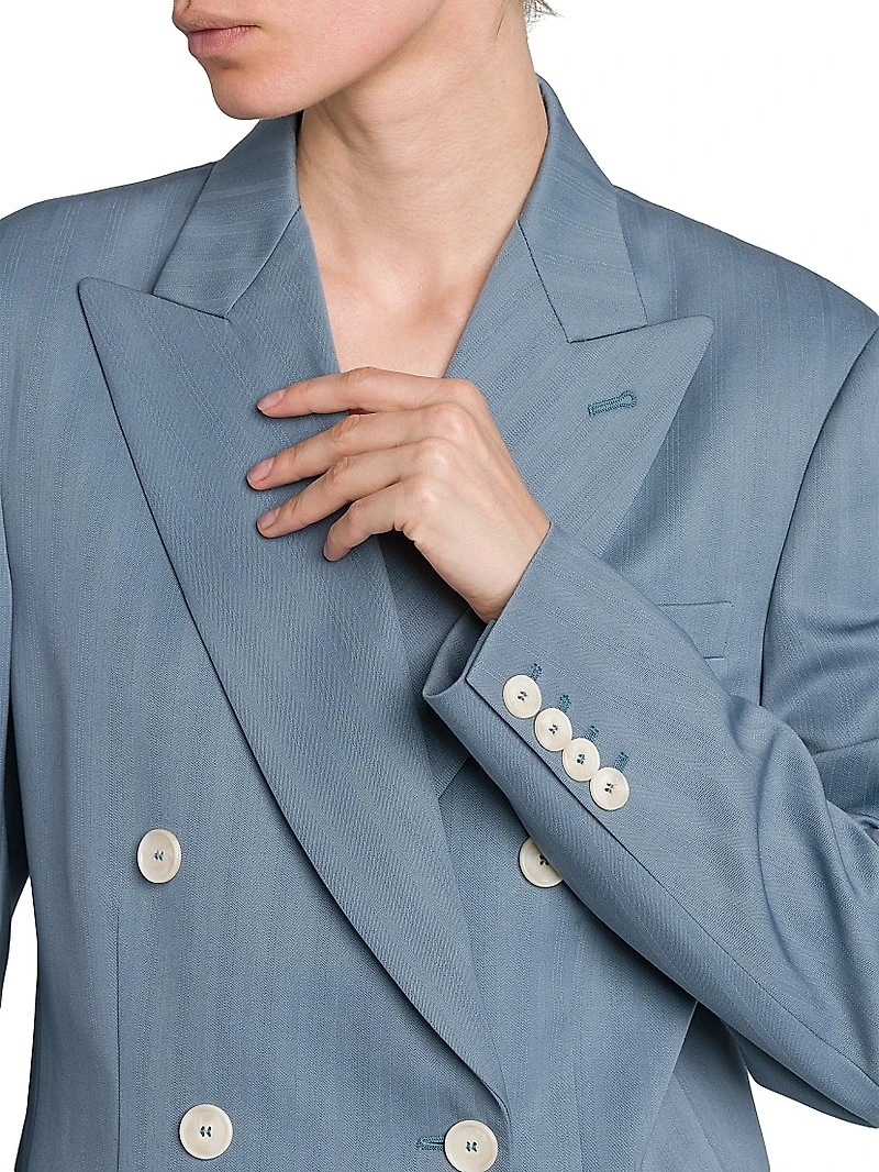 Striped Double-Breasted Jacket