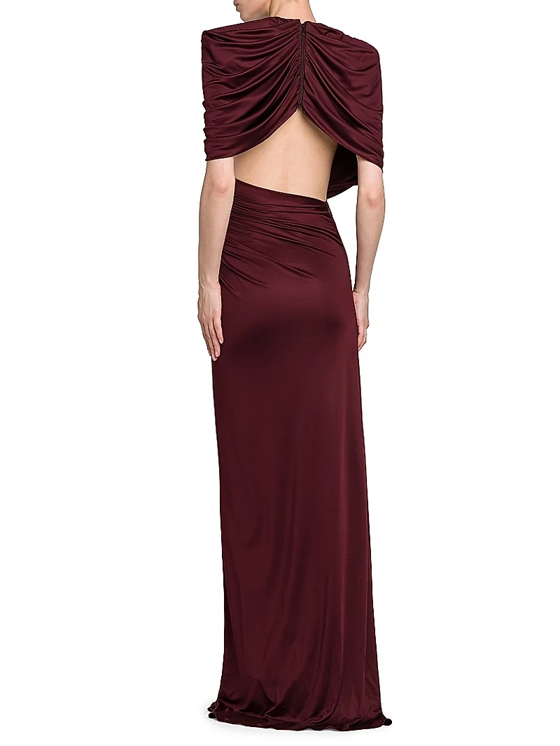 Draped Cape Gown