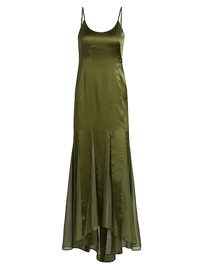 Kaida Charmeuse & Chiffon Dress