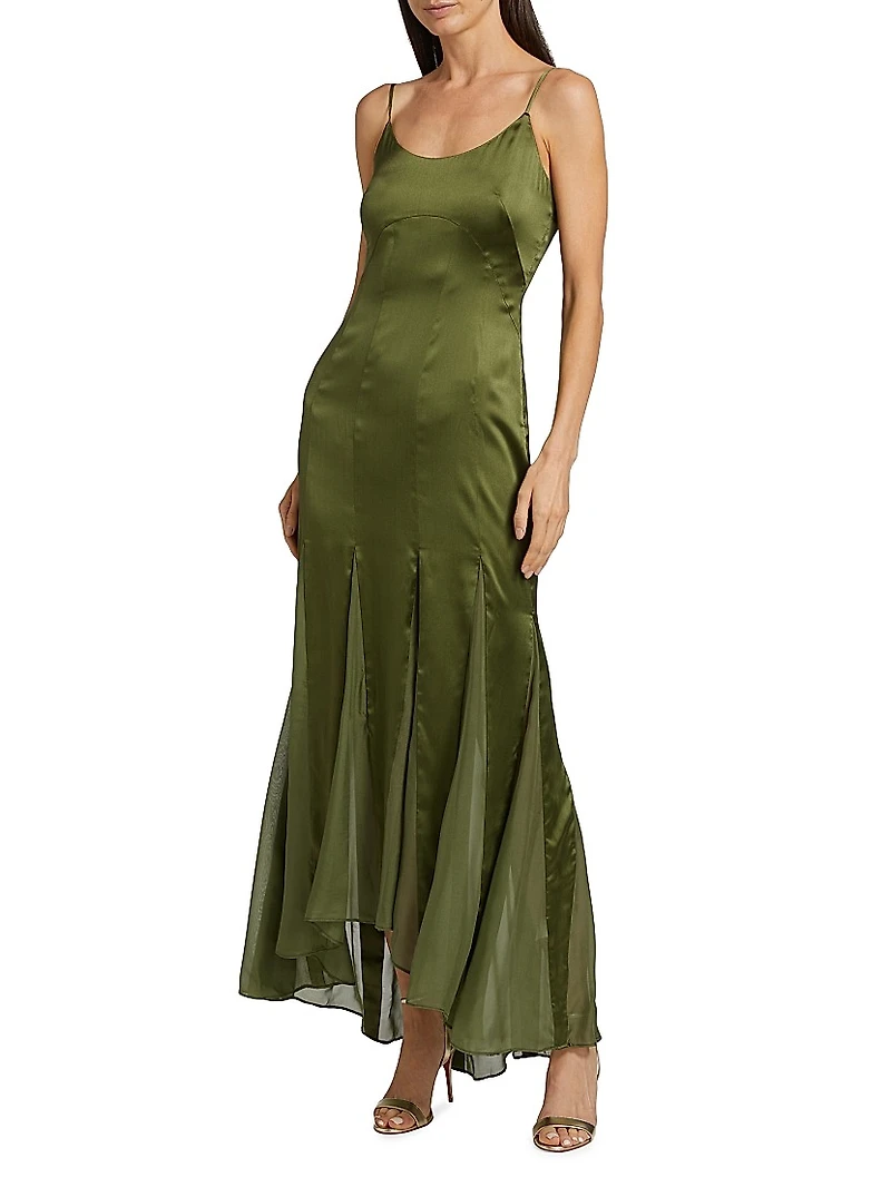 Kaida Charmeuse & Chiffon Dress