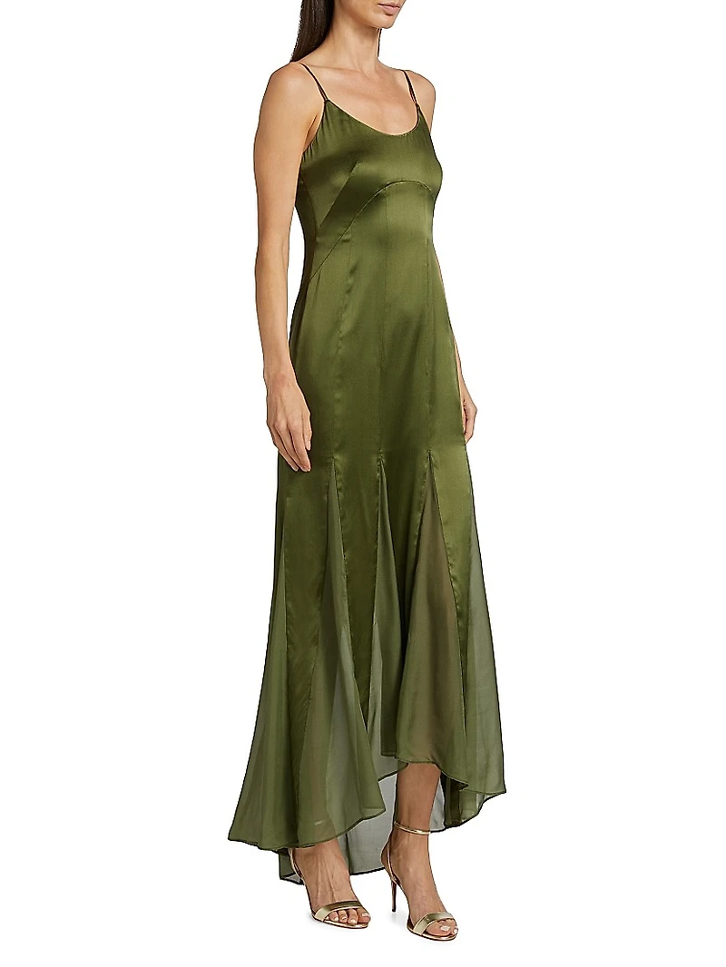 Kaida Charmeuse & Chiffon Dress