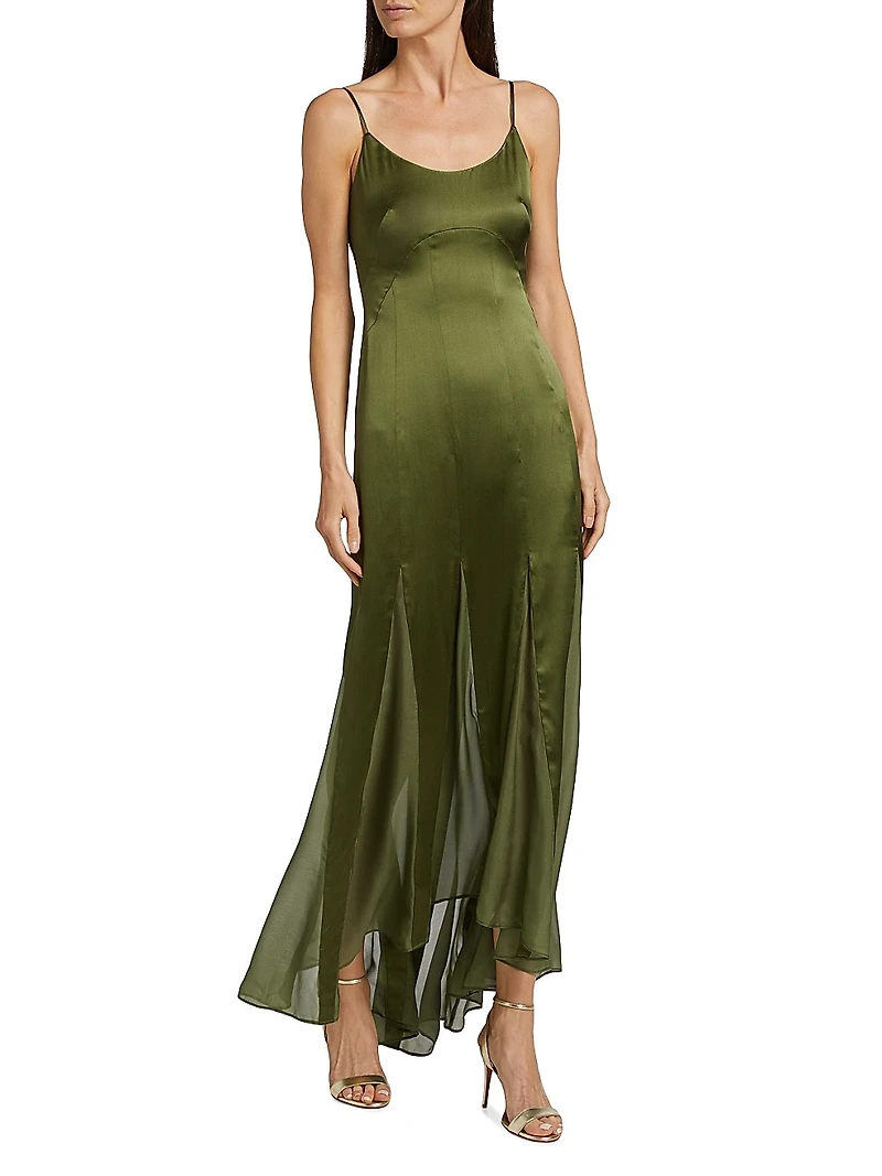 Kaida Charmeuse & Chiffon Dress