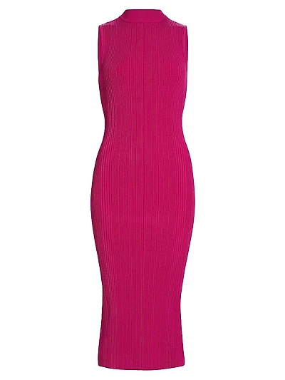 Rib-Knit Midi-Dress