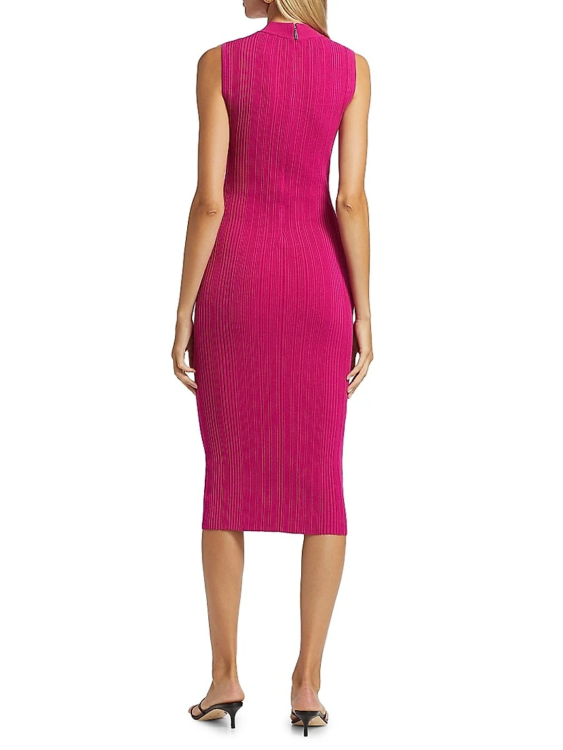 Rib-Knit Midi-Dress