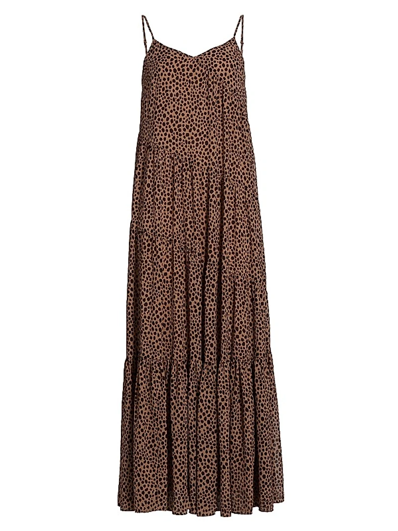 Cheetah Tiered Sleeveless Maxi Dress