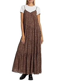 Cheetah Tiered Sleeveless Maxi Dress
