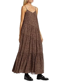 Cheetah Tiered Sleeveless Maxi Dress