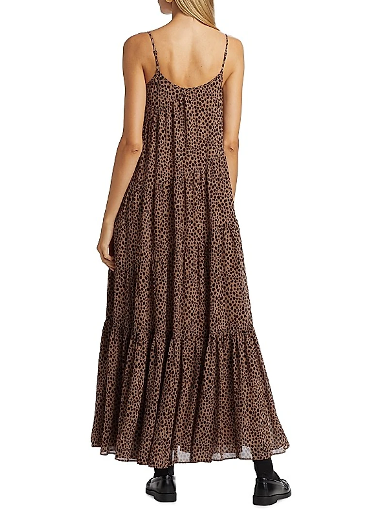 Cheetah Tiered Sleeveless Maxi Dress