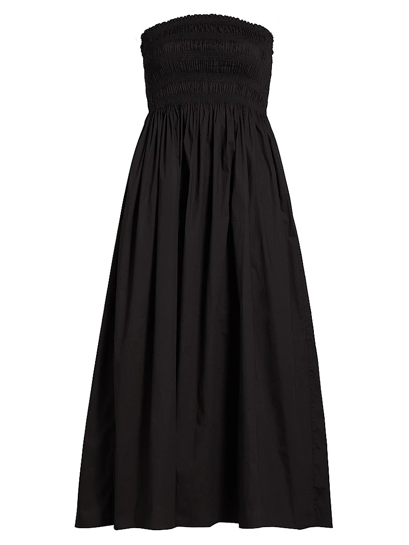 Smocked Cotton Midi Dress