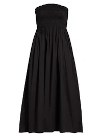 Smocked Cotton Midi Dress