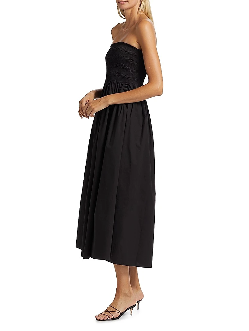 Smocked Cotton Midi Dress