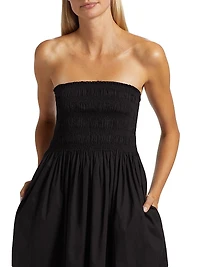 Smocked Cotton Midi Dress