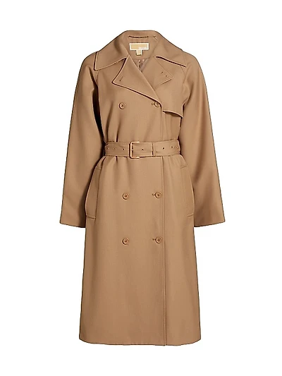 Cotton Belted Double-Breasted Trench Coat