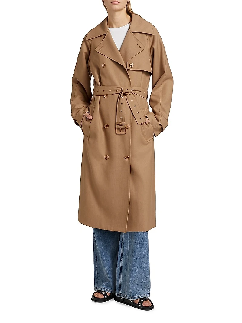 Cotton Belted Double-Breasted Trench Coat