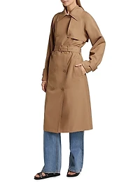 Cotton Belted Double-Breasted Trench Coat