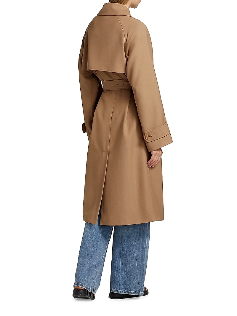 Cotton Belted Double-Breasted Trench Coat