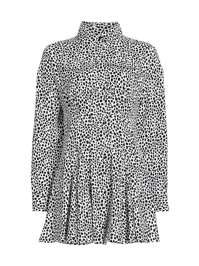 Cheetah Crepe Fit & Flare Minidress
