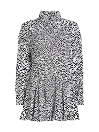 Cheetah Crepe Fit & Flare Minidress