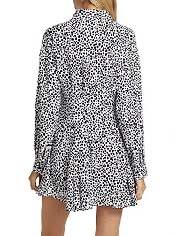 Cheetah Crepe Fit & Flare Minidress