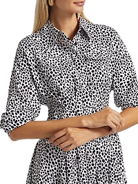 Cheetah Crepe Fit & Flare Minidress
