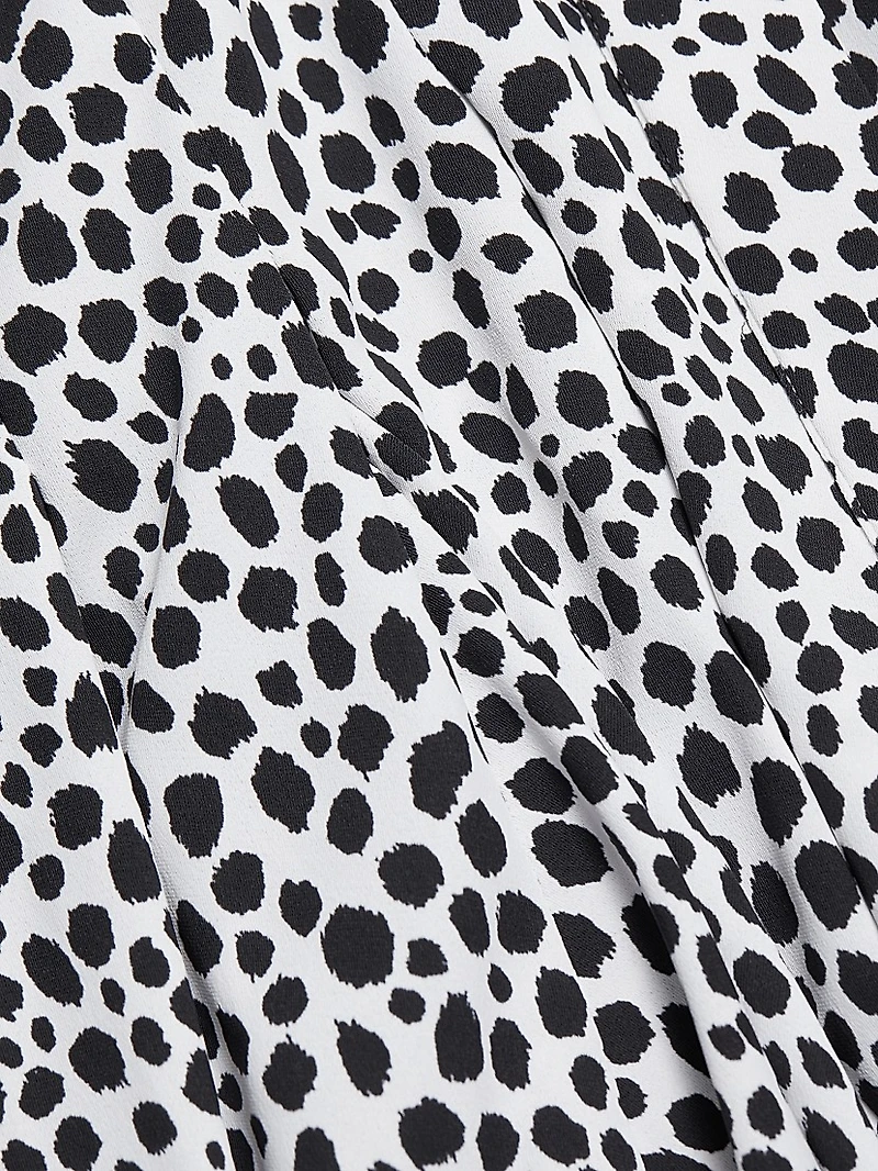 Cheetah Crepe Fit & Flare Minidress