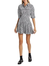 Cheetah Crepe Fit & Flare Minidress