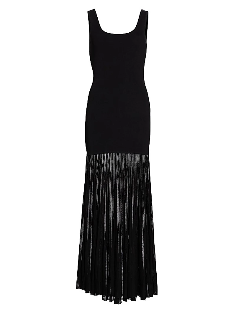 Sheer Rib Sleeveless Maxi Dress