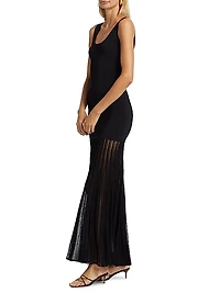 Sheer Rib Sleeveless Maxi Dress