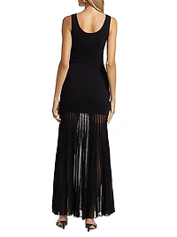 Sheer Rib Sleeveless Maxi Dress