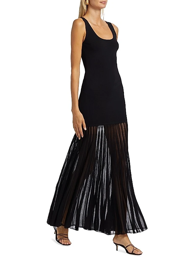 Sheer Rib Sleeveless Maxi Dress