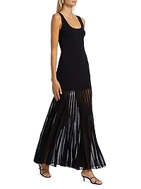 Sheer Rib Sleeveless Maxi Dress