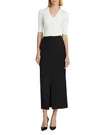 Maxine Wool-Blend Maxi Skirt