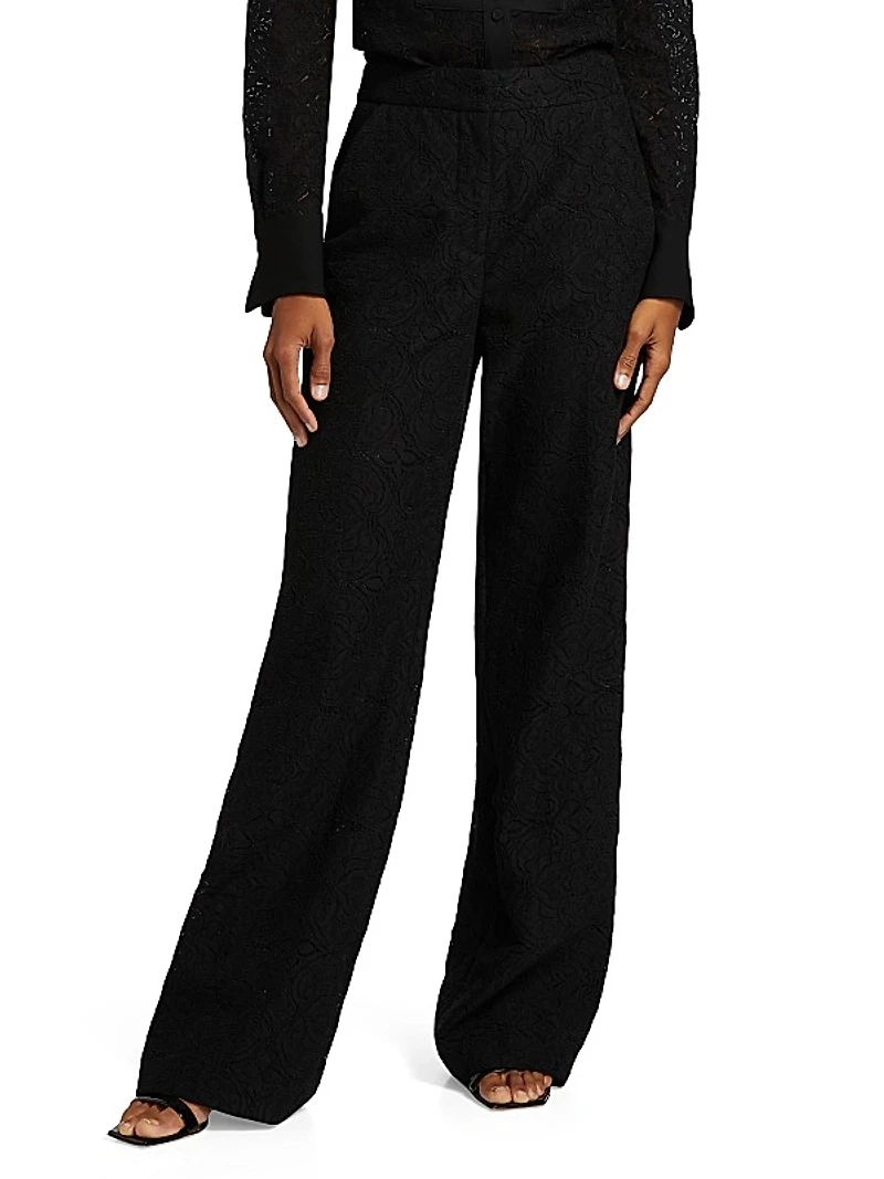 Tonelli Jacquard Straight-Leg Pants