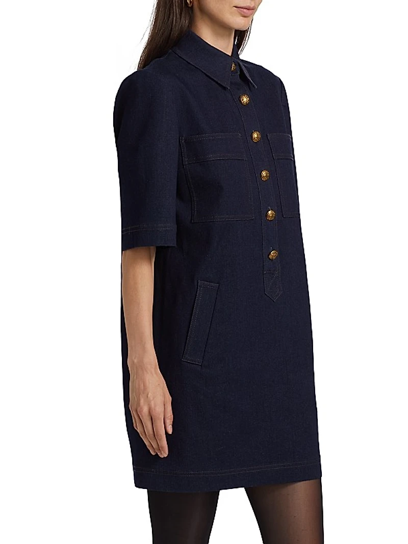 Koulis Stretch-Denim Minidress