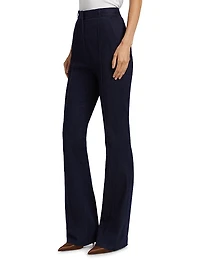 Gracie Stretch-Denim Belted Pants