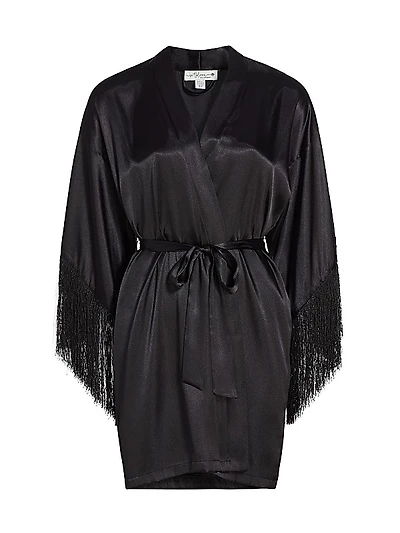 Holland Fringed Satin Robe