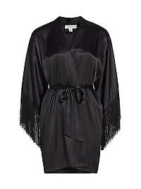 Holland Fringed Satin Robe