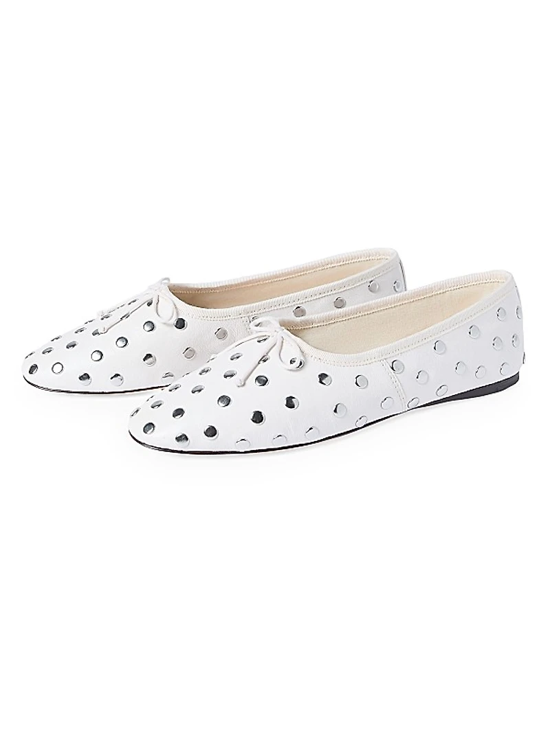Landon Studded Leather Ballet Flats