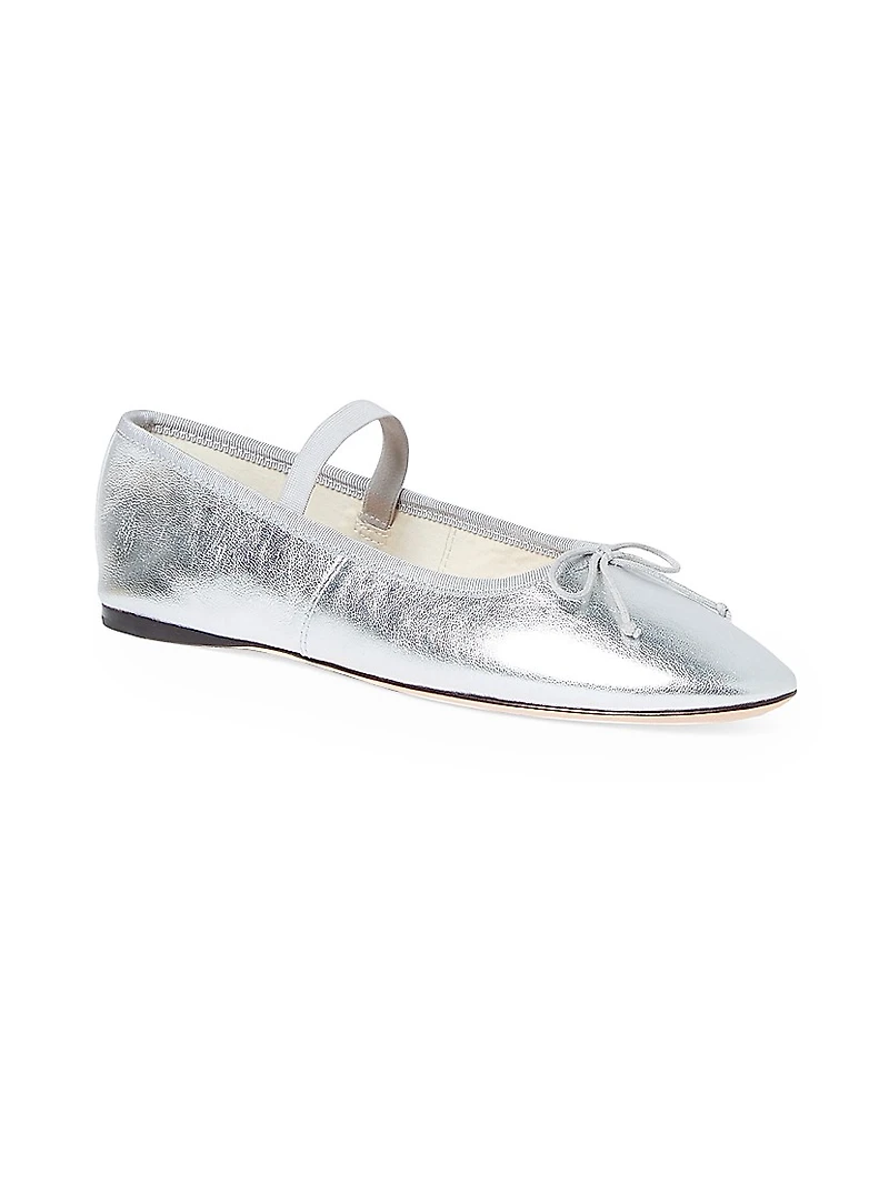 Leonie Metallic Leather Ballet Flats