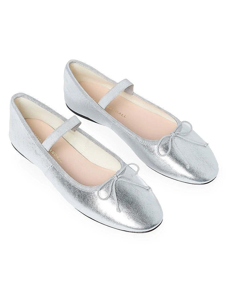 Leonie Metallic Leather Ballet Flats